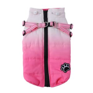 PAW jacka med inbyggd sele – rosa vit💗🤍